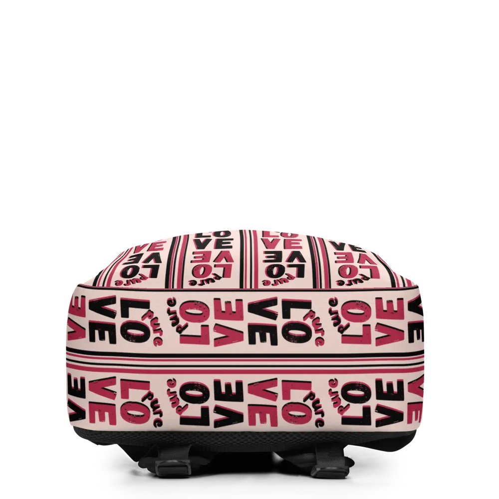 Pure LOVE dual Color Stripes on peach Background - Minimalist Backpack product image (5)
