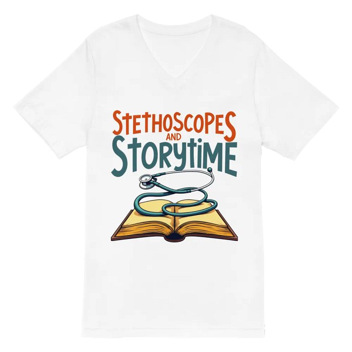 Stethoscopes and Storytime V-Neck Tee product image (2)