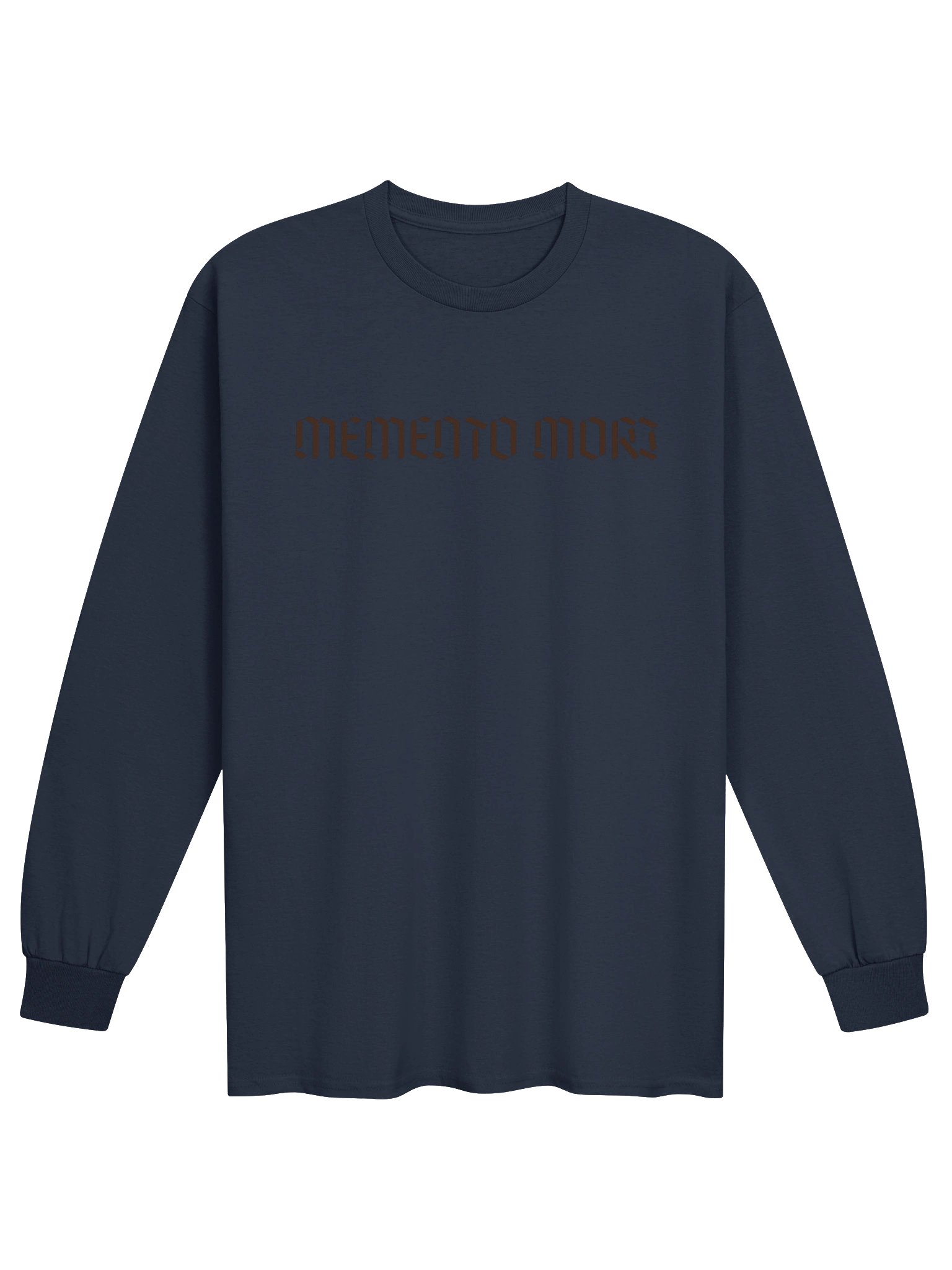 Memento Mori Brown Font Unisex Cotton Long Sleeve Shirt product image (9)