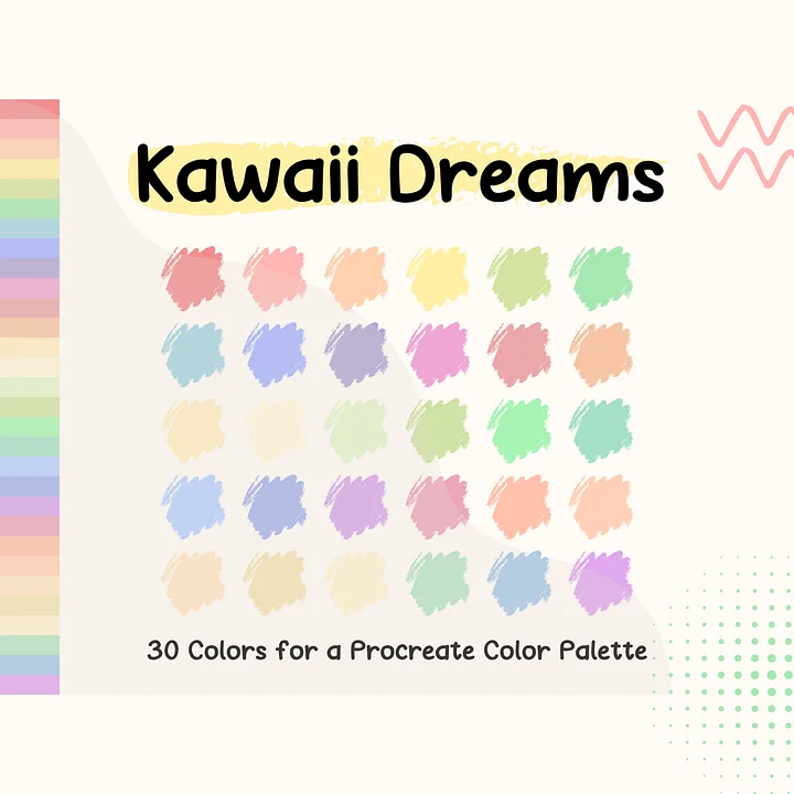 Kawaii Dreams Procreate Color Palette with HEX Codes ★ DIGITAL ★ product image (1)