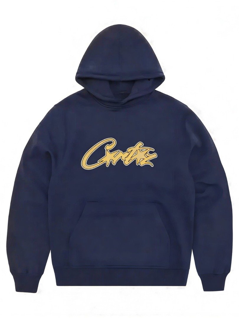 Corteiz Satin Applique Allstarz Hoodie Navy product image (1)
