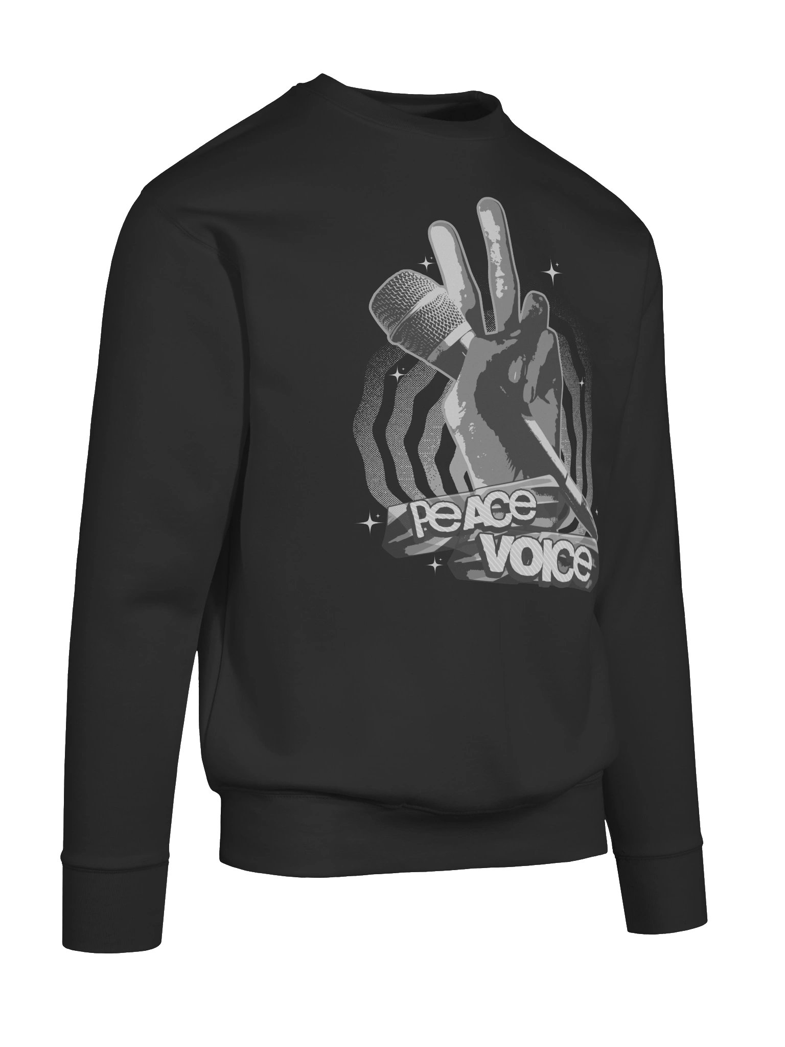 Peace Voice T-Shirt - Hip Hop Microphone Hand Sign Sweatshirt | Music Lover Rap Tee product image (93)