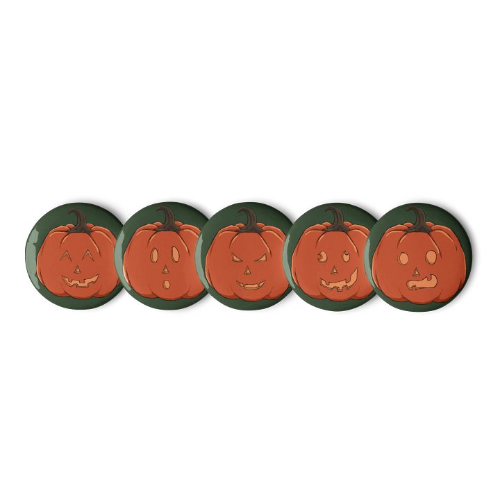 Pumpkin face badges product image (1)