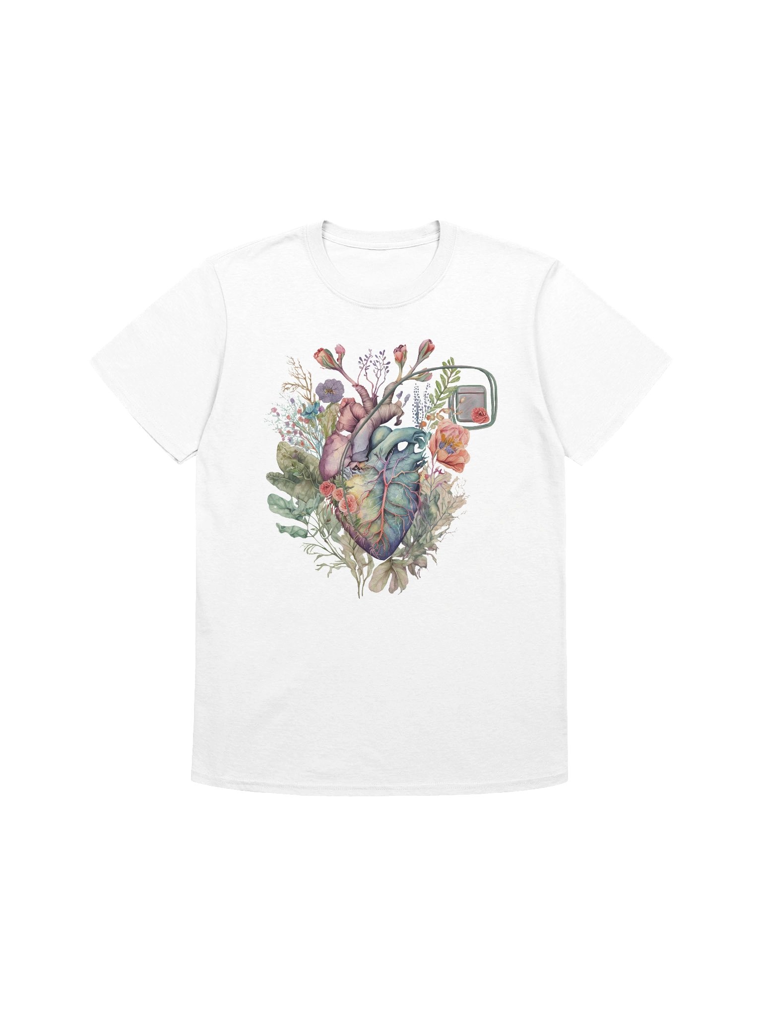 Botanical Anatomy Heart with a Pacemaker – Watercolor Illustration product image (1)