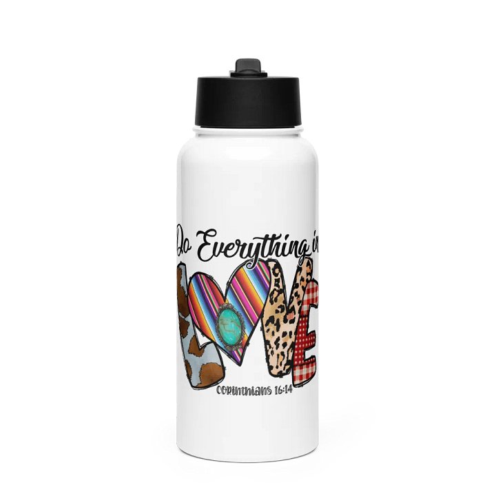 Do Everything in Love - Stainless Steel Sports Water Bottle product image (1)