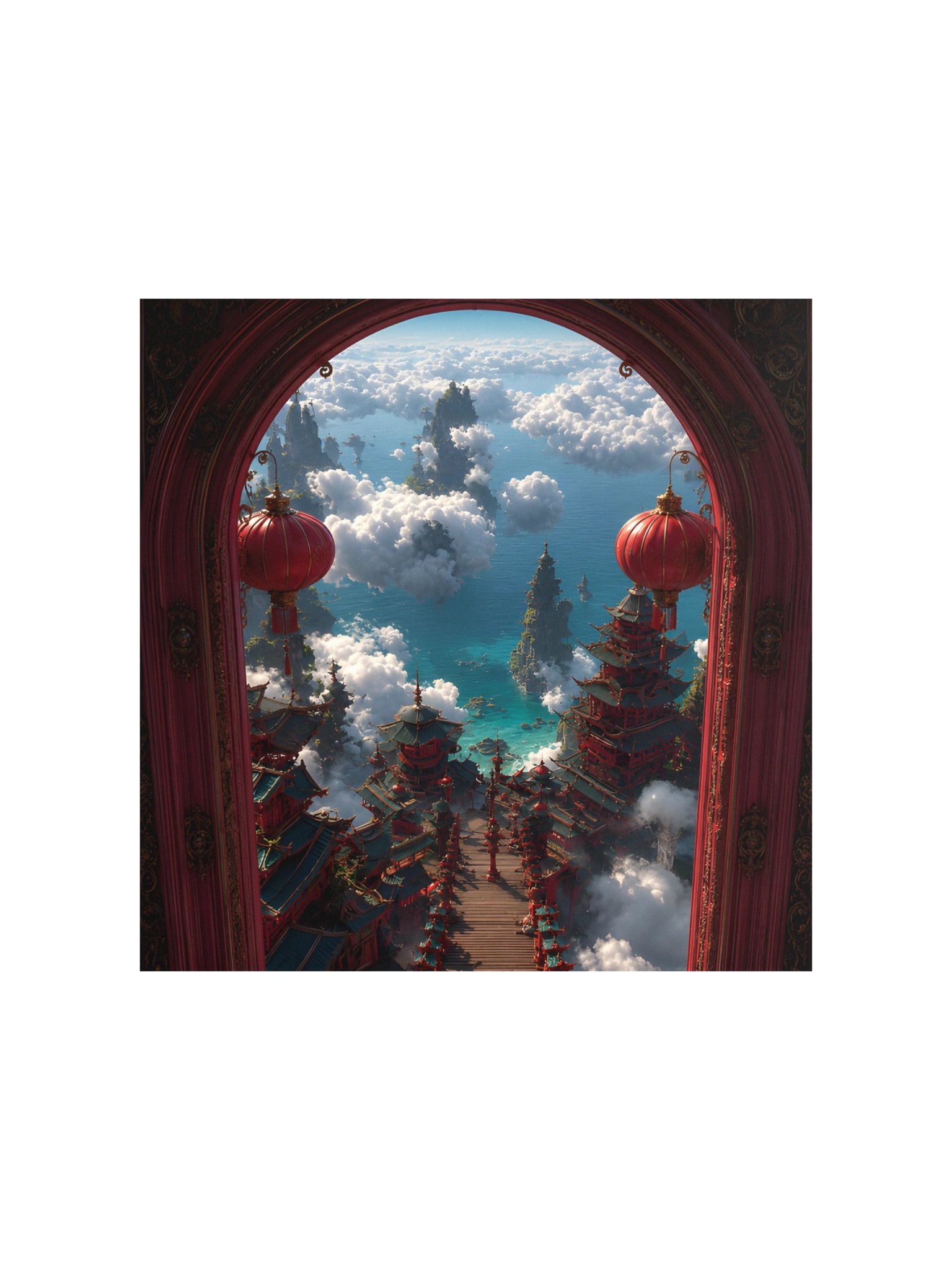 Gateway to the Celestial Temple - Fantasy Wall Art Print product image (2)