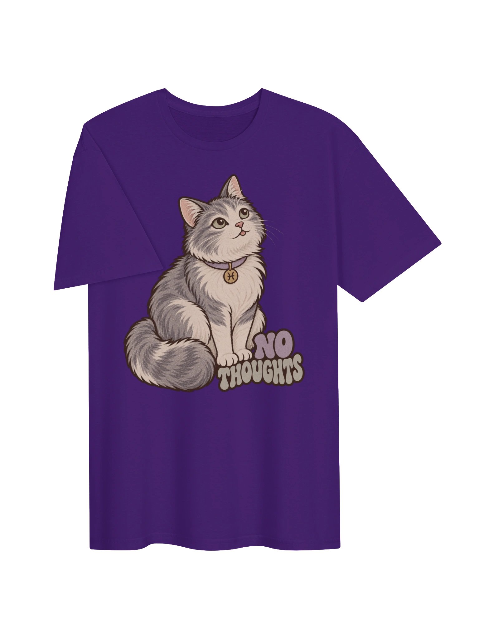 Pisces No Thoughts Cat Zodiac T-Shirt product image (3)