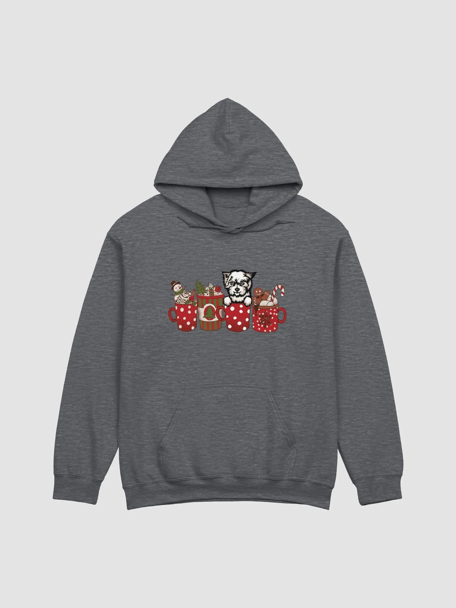 Cute West Highland White Terrier in a Christmas Cup Hooded Sweatshirt | Funny Christmas Westie Pup in a Cup product image (4)