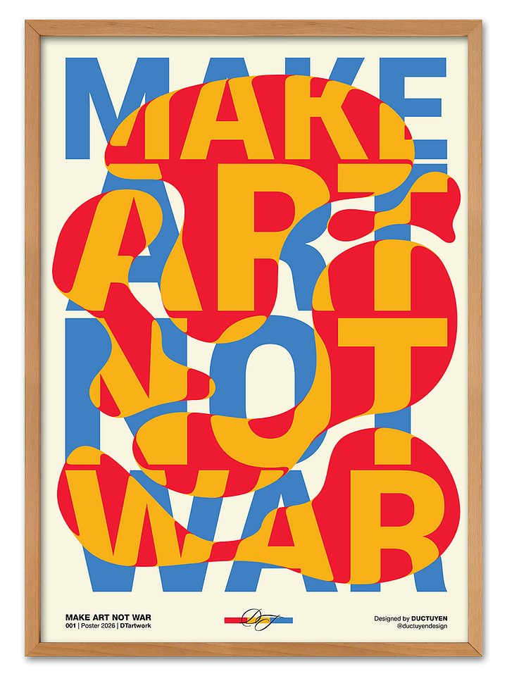 "MAKE ART NOT WAR" Typography Framed Poster product image (1)