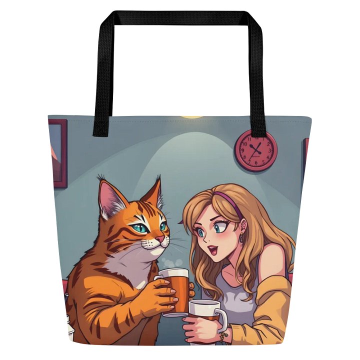 Large Tote Bag w/ Pocket-Coffee, Cuddles & Chemistry product image (1)