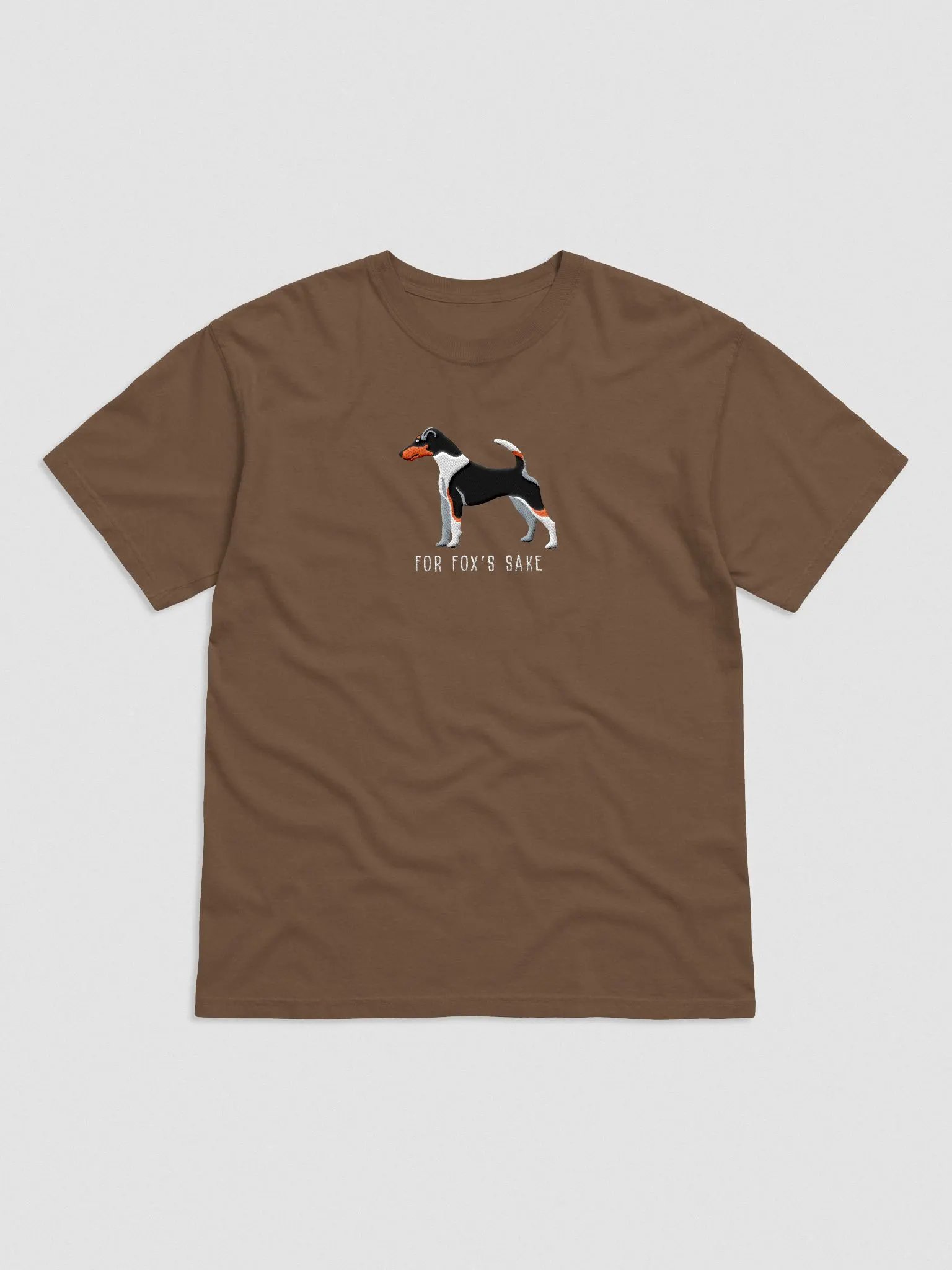For Fox's Sake T-Shirt(Embroidered) of a Smooth Fox Terrier(Tricolor 2) product image (4)