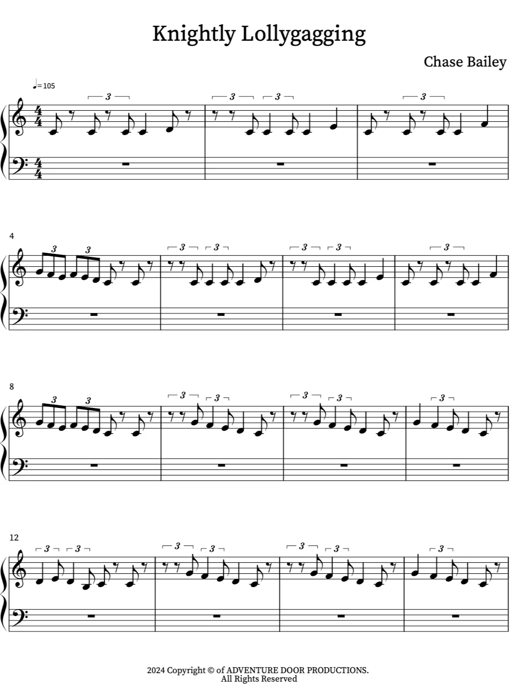 Knightly Lollygagging - Piano product image (1)