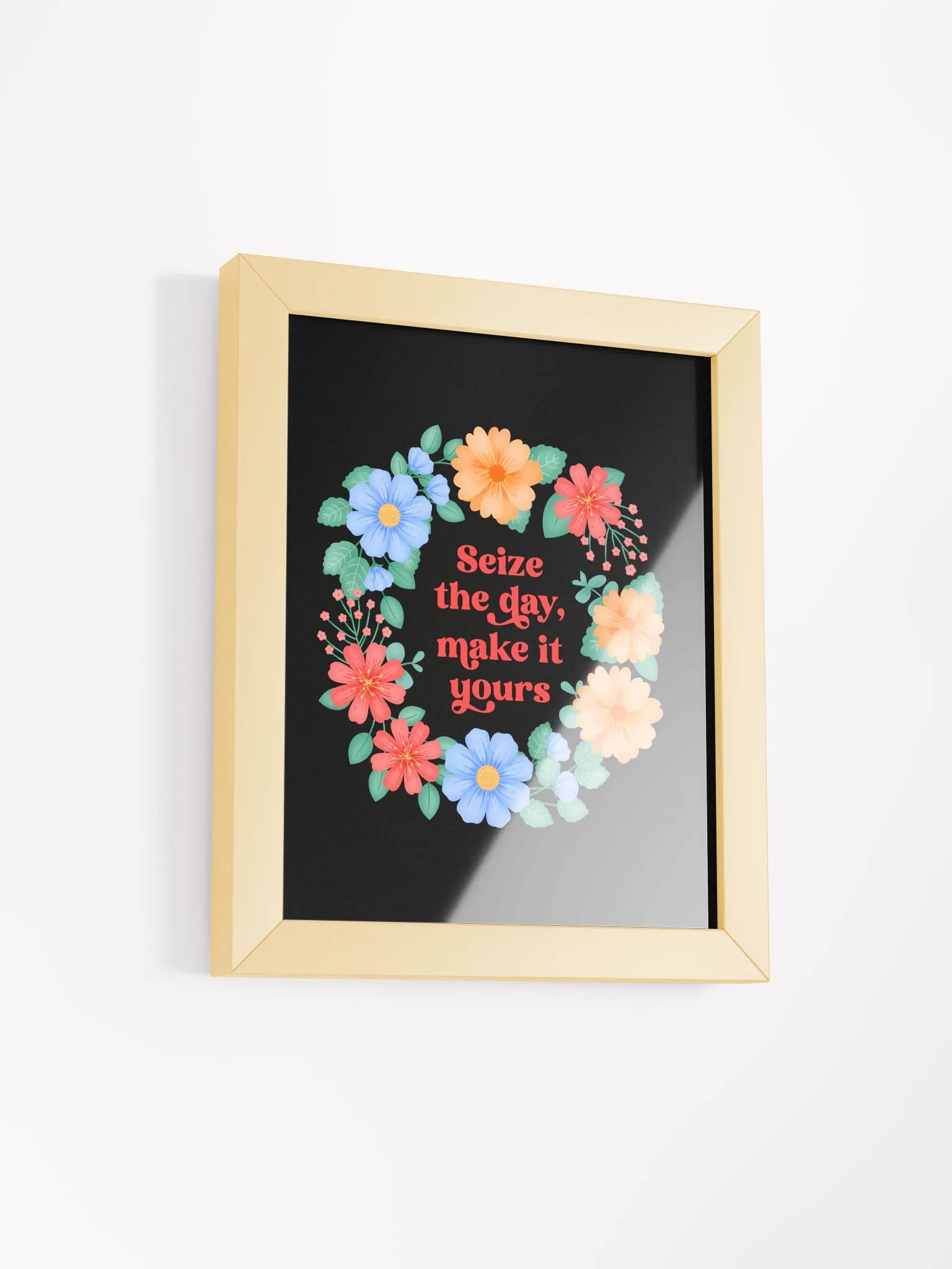 Seize the day make it yours - Motivational Wall Art Black product image (2)