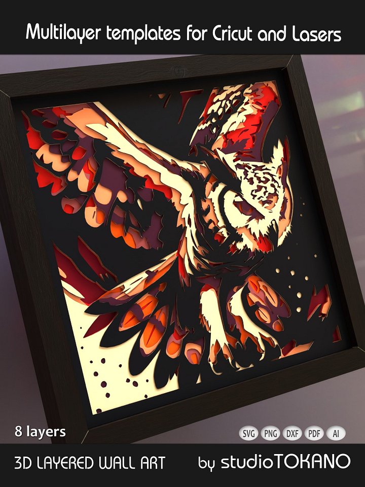 Owl Multi layered Shadowbox product image (2)