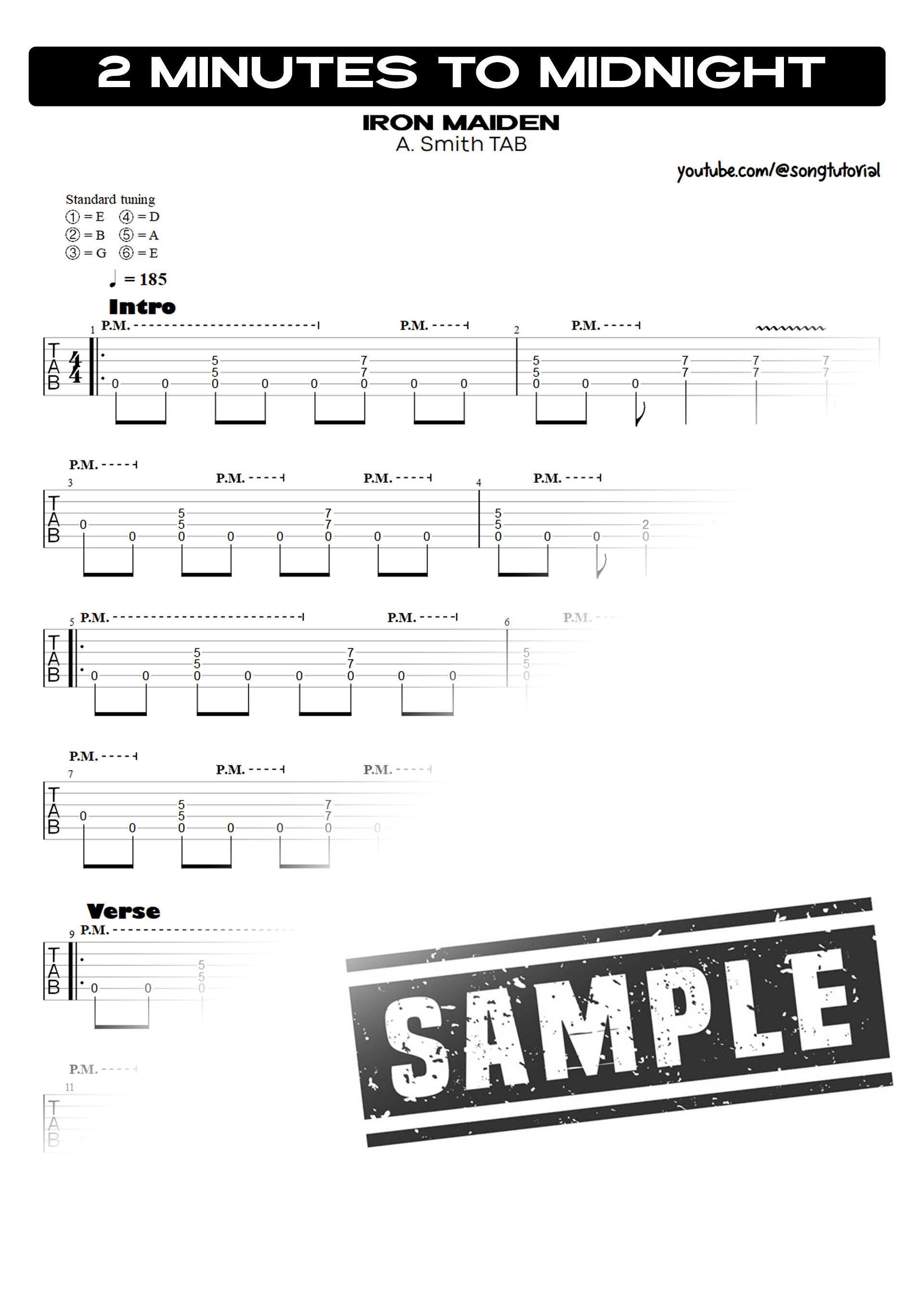 2 Minutes to Midnight PDF TAB + Backing Track MP3 product image (2)