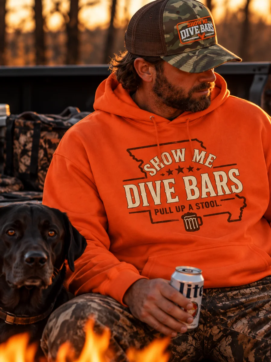 Show Me Dive Bars Outdoors Hoodie – Orange product image (5)