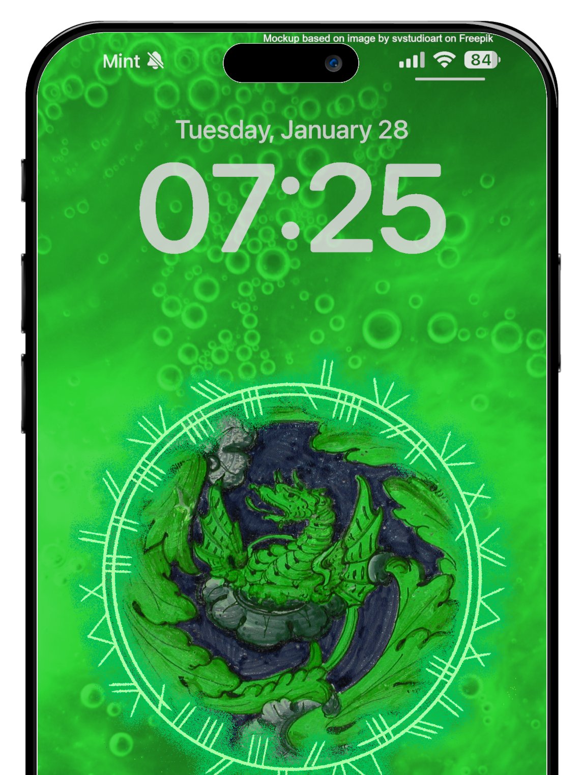 Green Dragon Phone Wallpaper product image (1)
