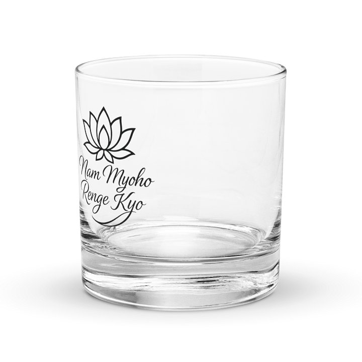 Nam-Myoho-Renge-Kyo Lotus Rocks Glass – Inspire Your Daily Practice product image (1)