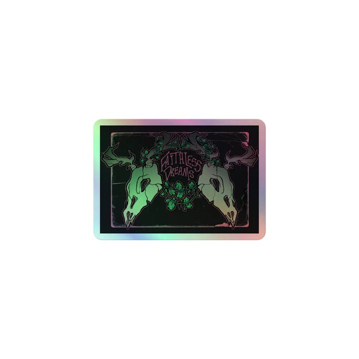 Faithless Logo Holo Sticker with background product image (1)