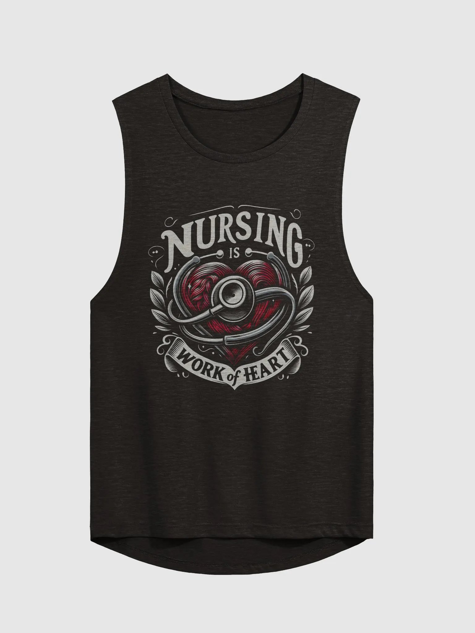 Nursing is work of heart Muscle Tank product image (2)