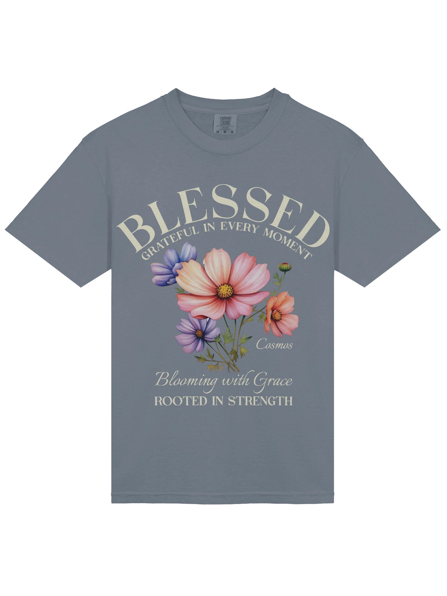 October Blessed Cosmos Flower Shirt – Blooming with Grace, Rooted in Strength Graphic Tee product image (7)