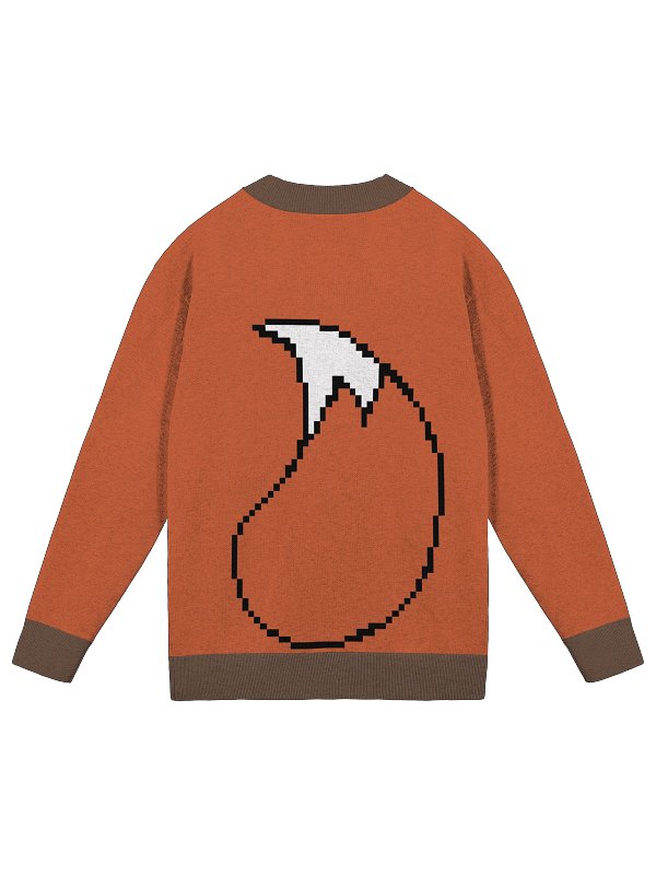 Jax's Fox Tail Cardigan, back view