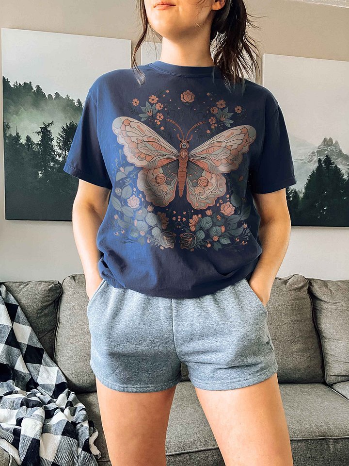 Ornate Butterfly Shirt – Vintage Floral Moth Aesthetic Graphic Tee product image (2)
