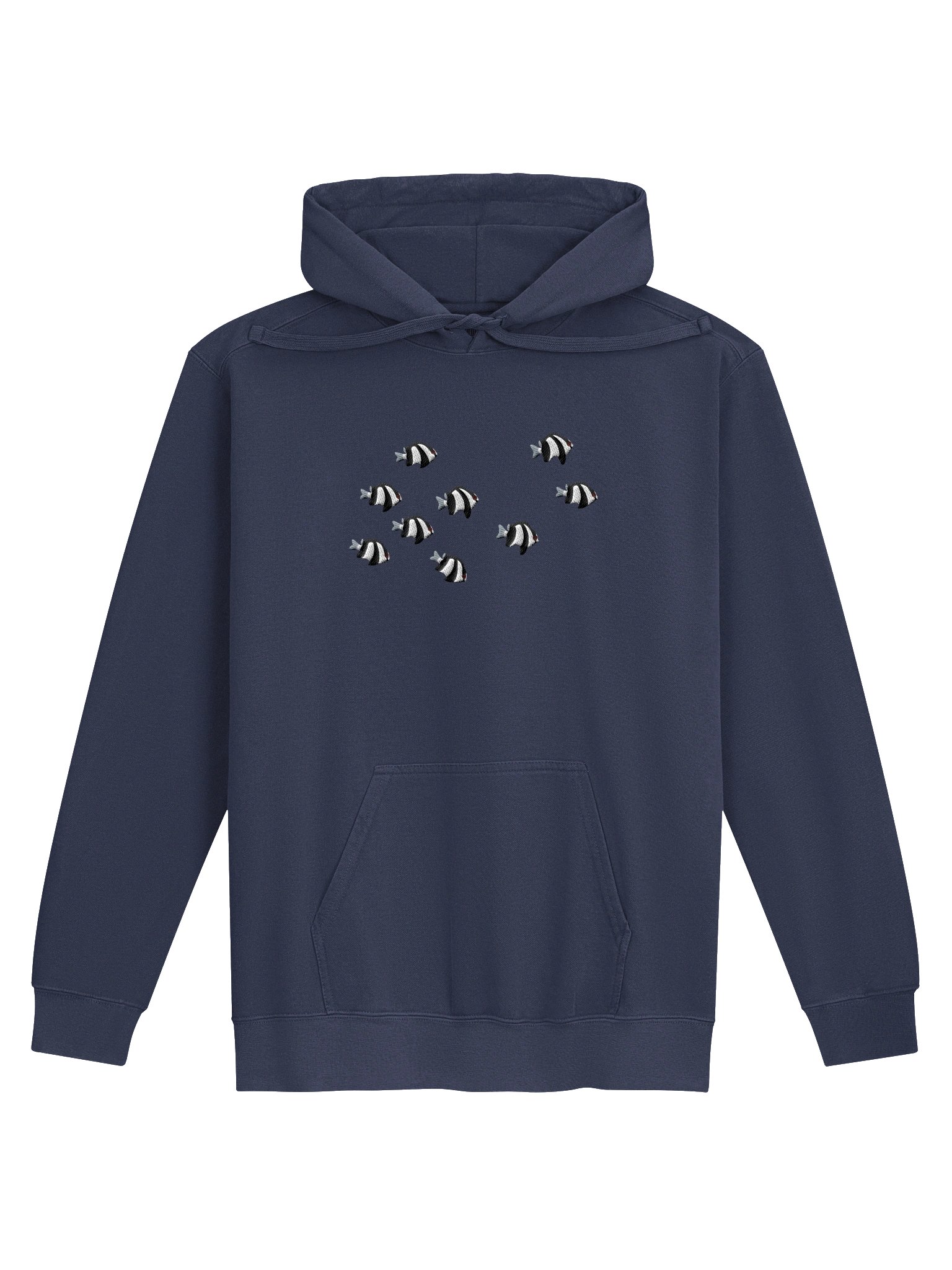 A School of Three-Stripe Damsels Embroidered Premium Hoodie | Saltwater Reef Aquarium Fish & Marine Life Apparel product image (4)
