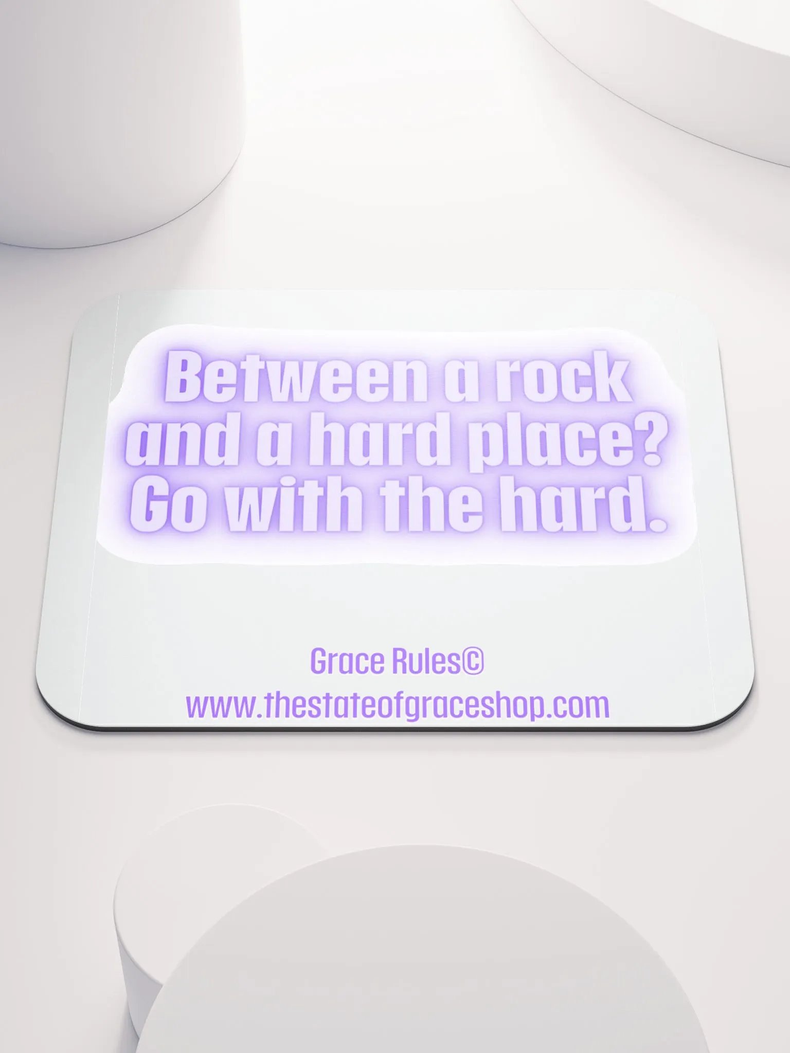 FUNNY DESK MATS 4 U “Between a rock and a hard place. Go with the hard.” product image (1)