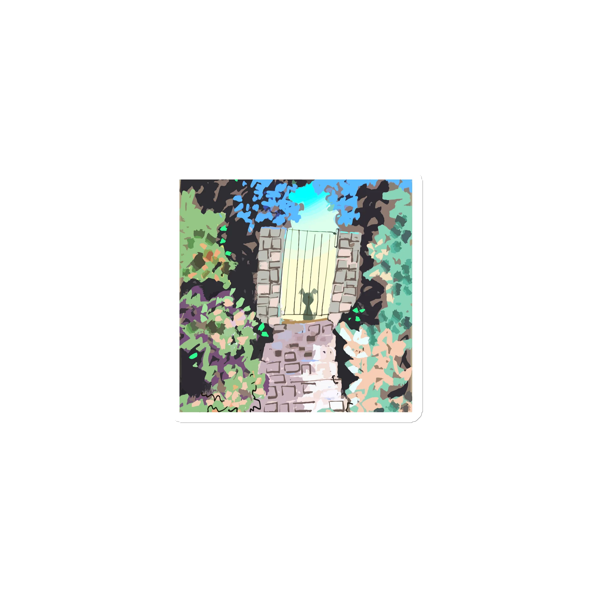 Pup at the Garden Gate | Dog Art Magnet Gift product image (1)