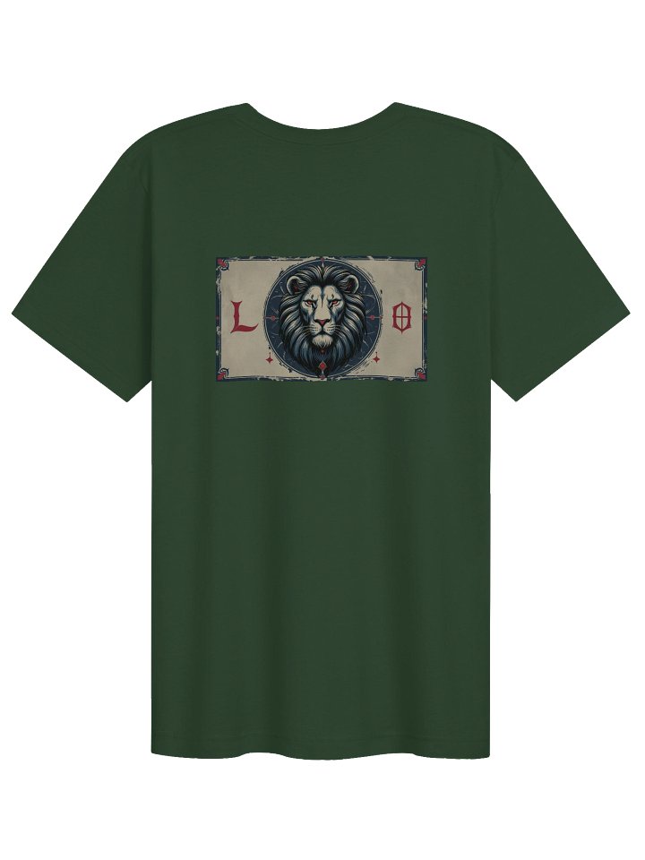 Leo - Gothic Zodiac T-Shirt. Blue graphic on the back product image (1)