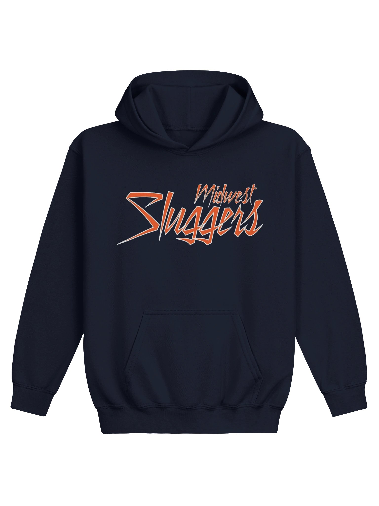 Midwest Sluggers Stacked Logo Navy Youth Hoodie product image (1)