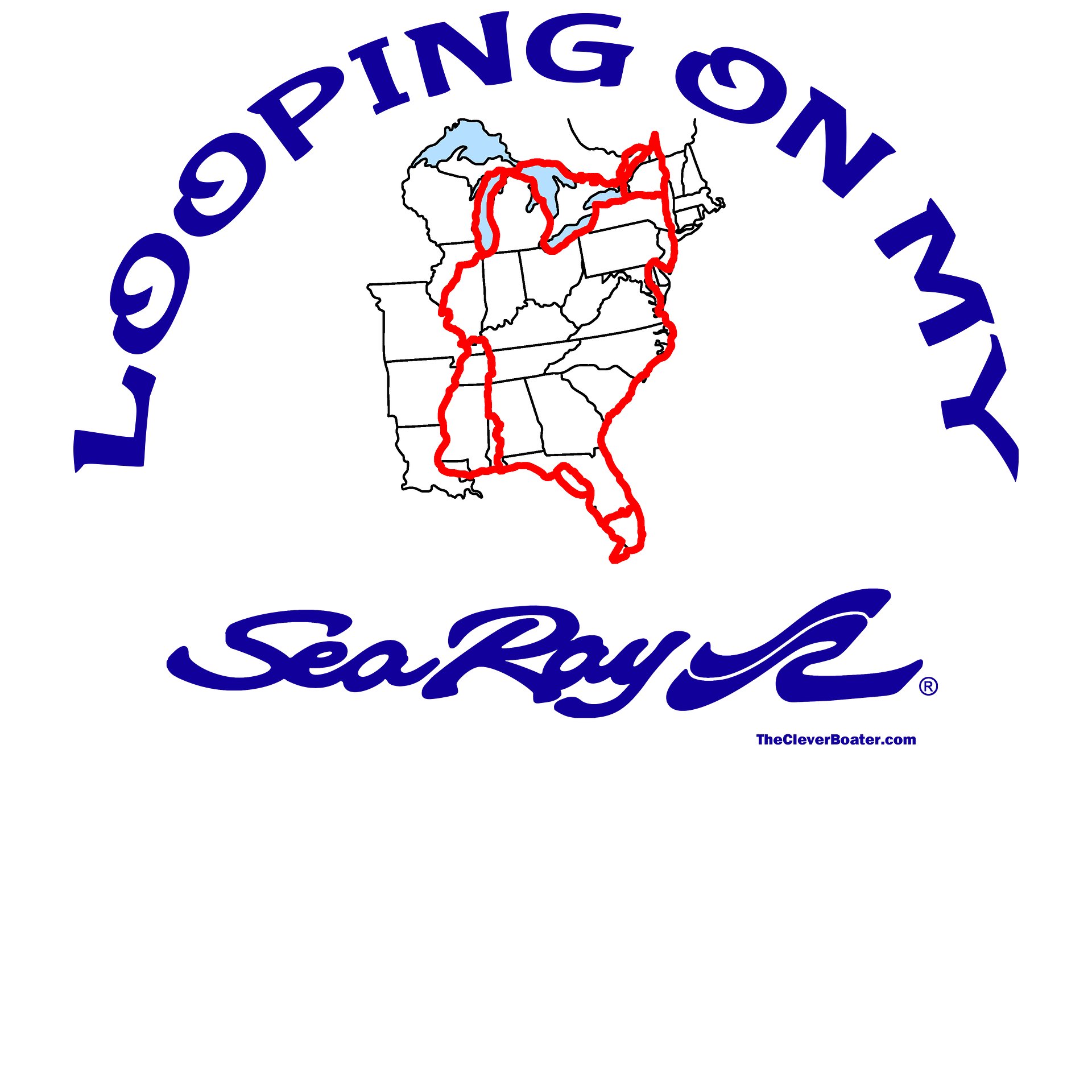 Looping On My Sea Ray - T-Shirt - Light Shirt w/Blue Logo product image (5)