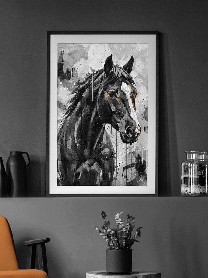 Untamed Spirit – Black Horse Abstract Canvas Wall Art product image (6)