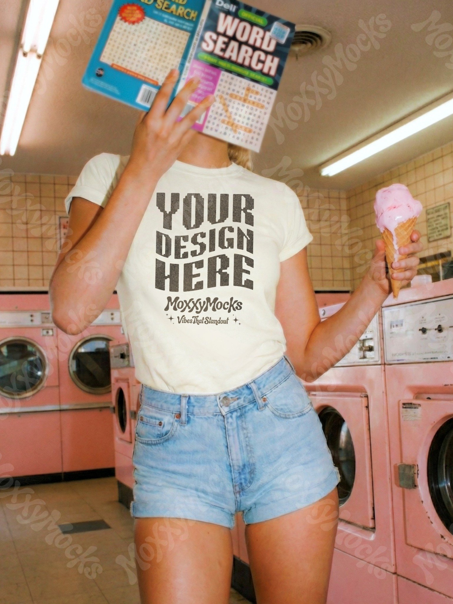 Retro Y2K Womens Comfort Colors 1717 Ivory Color Shirt Mockup product image (1)