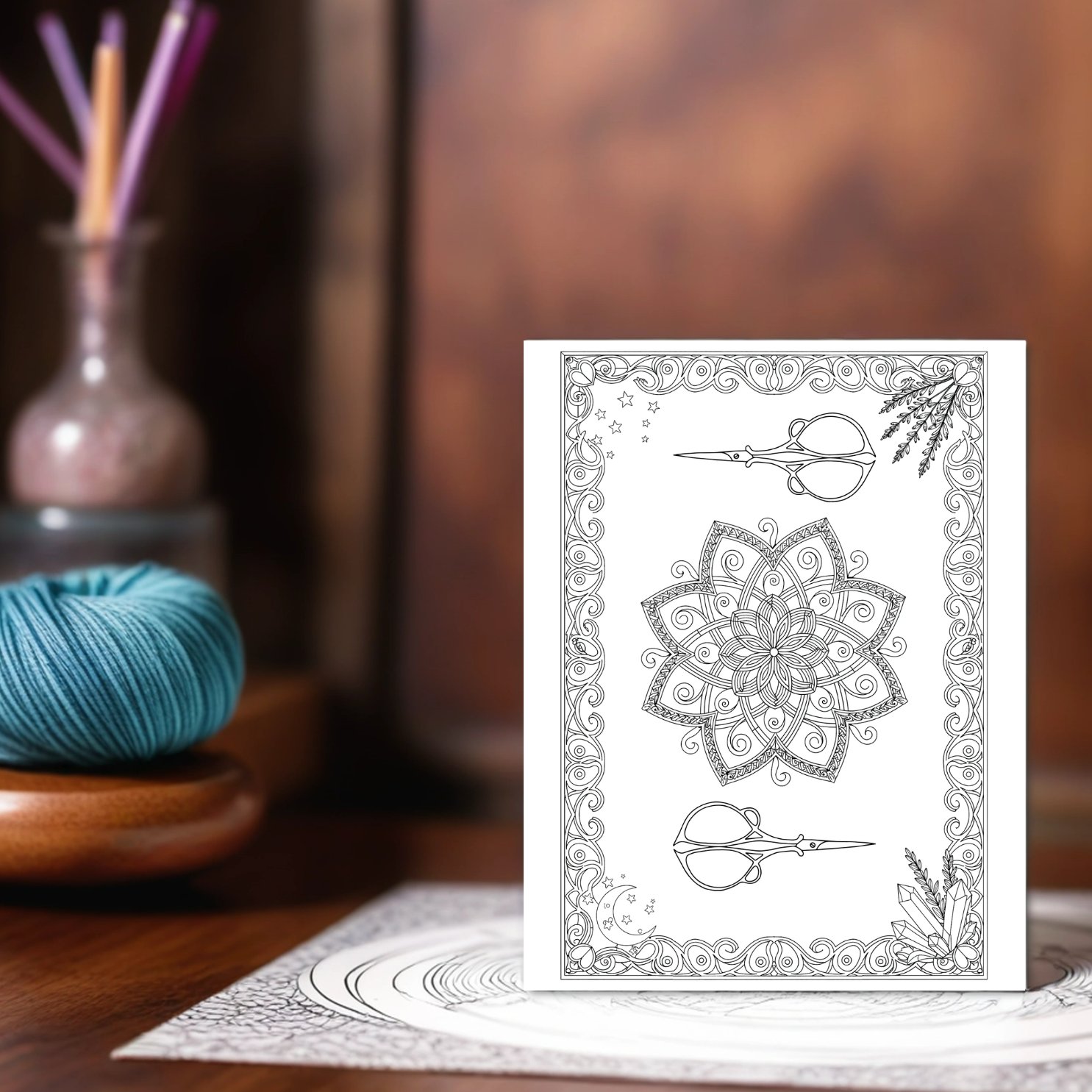 Mystical Stitch Oracle Coloring Book | Printable Crochet Coloring Pages | Fiber Arts Meditation & Magic product image (7)
