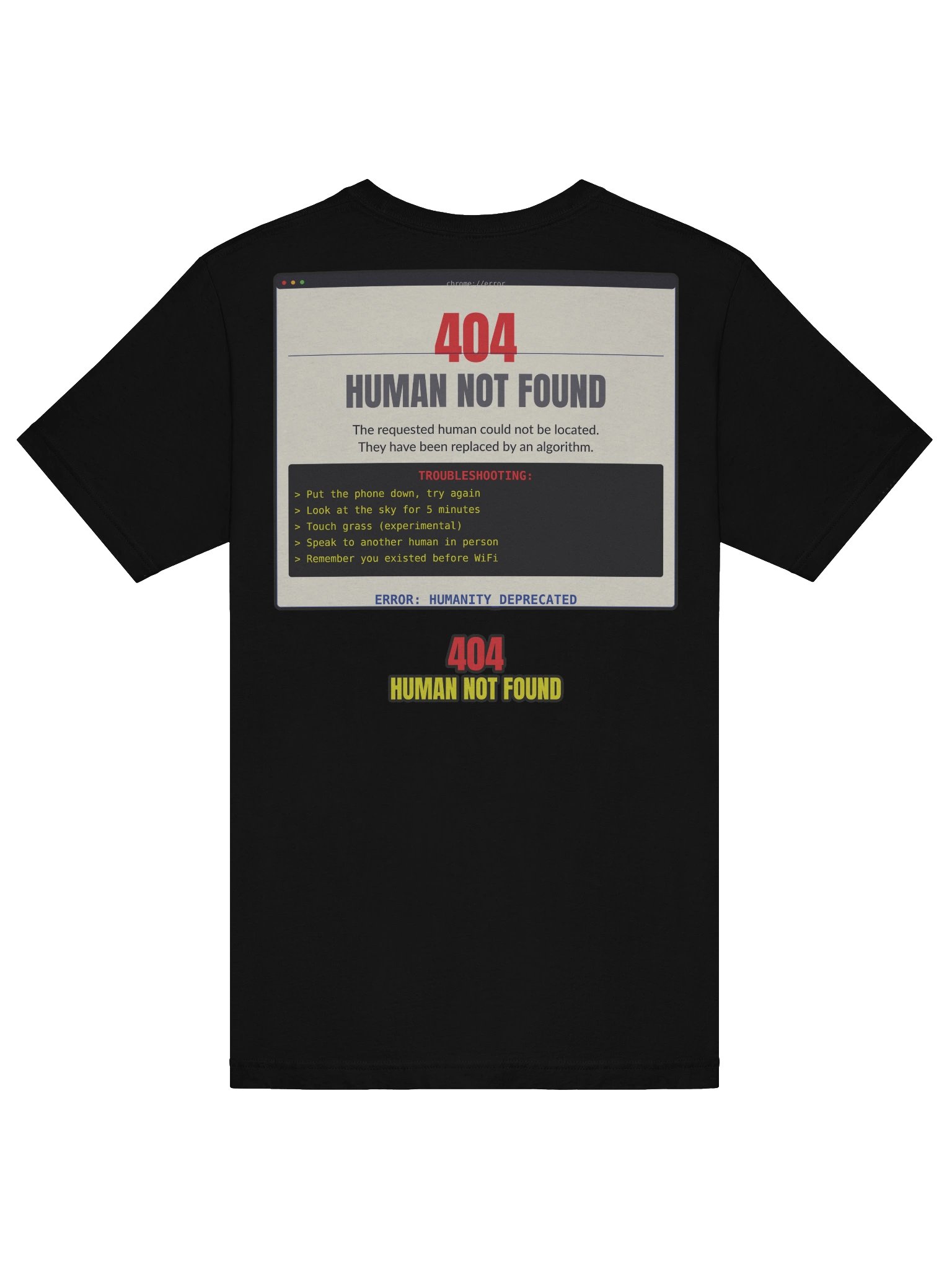 404 Human Not Found Graphic Streetwear Tee product image (6)
