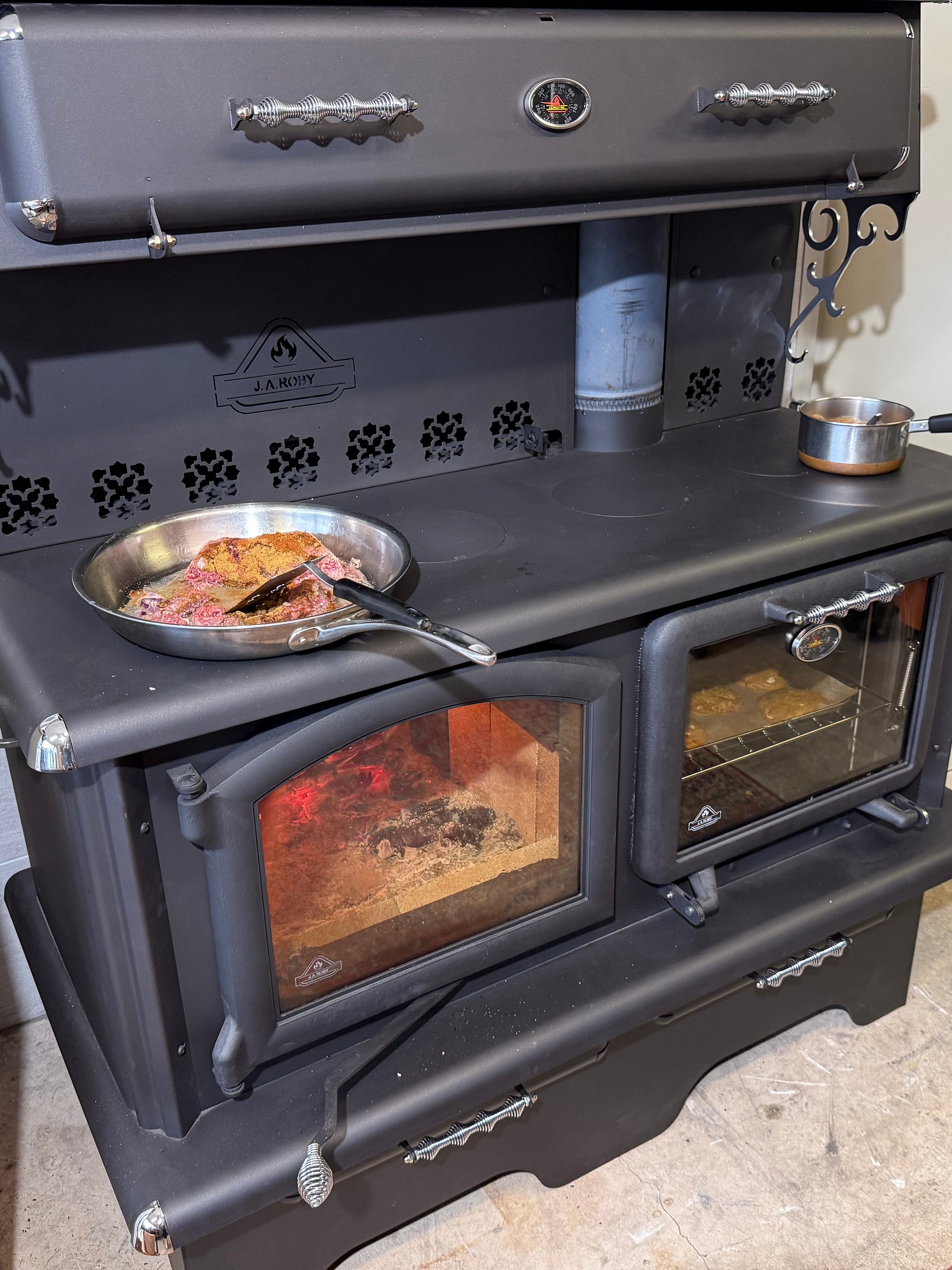 JA Roby Cuisiniere Wood Cook Stove with Top Warming Oven product image (3)