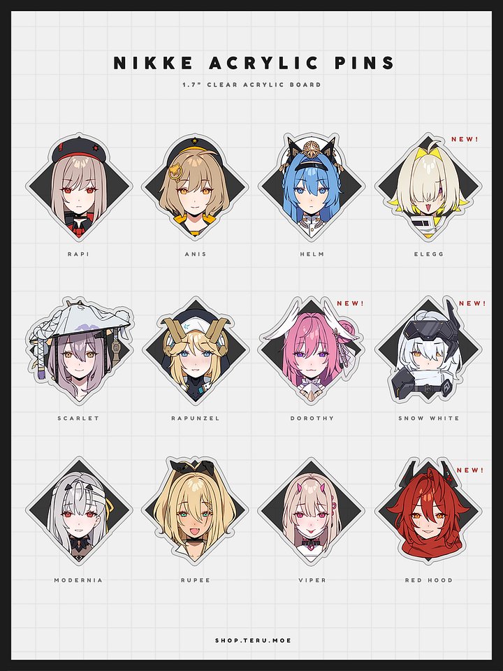NIKKE Acrylic Pins product image (1)