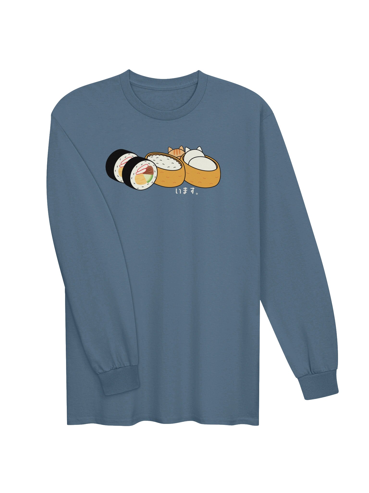 Inari Sushi and Futomaki Cat - Unisex Adult Long Sleeve T-shirt product image (2)