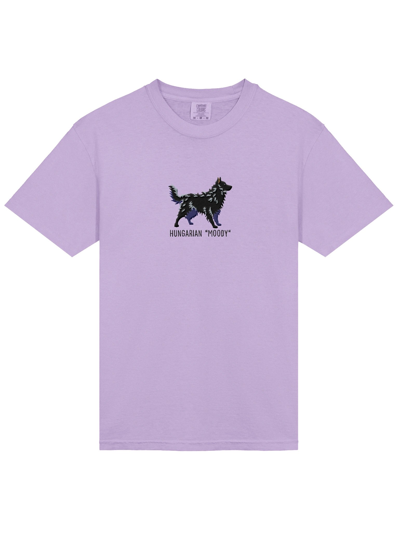 Hungarian Moody T-Shirt(Embroidered) of a Hungarian Mudi(Black) product image (6)
