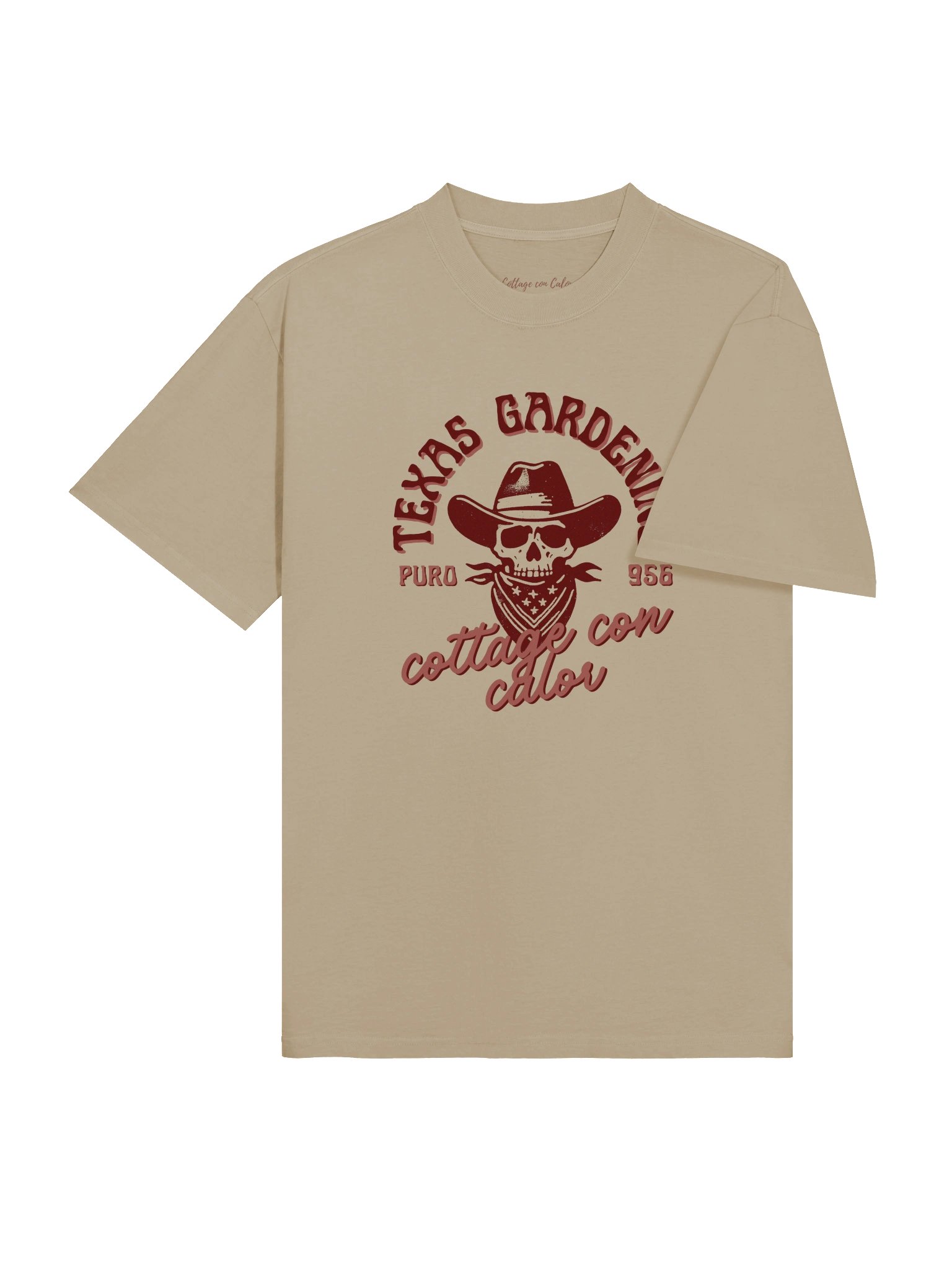 Cowboy Cottage Oversized Tee - Maroon & Terracotta product image (4)