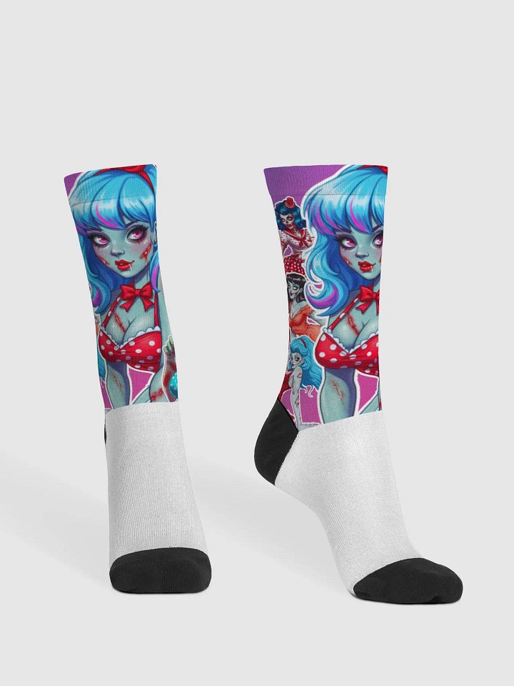 Zombie Pinup Illustrated Crew Socks product image (2)