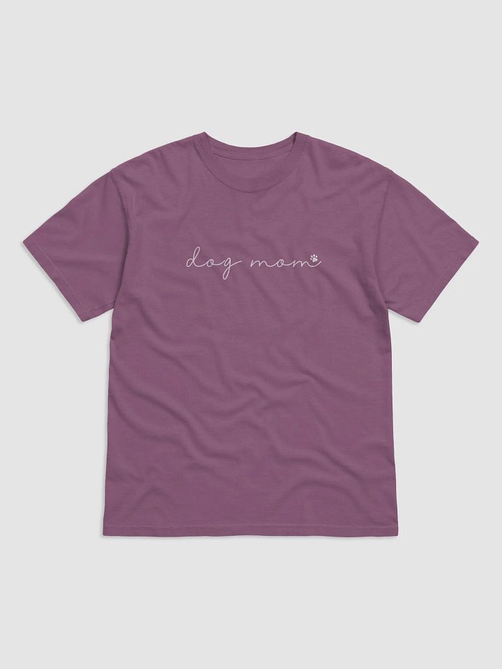 "dog mom" comfort colors tshirt (white lettering) product image (1)