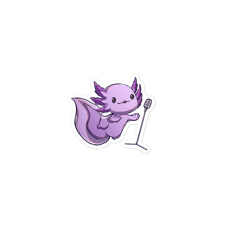 "Axolittle w/ Microphone" Die-cut Sticker product image (2)