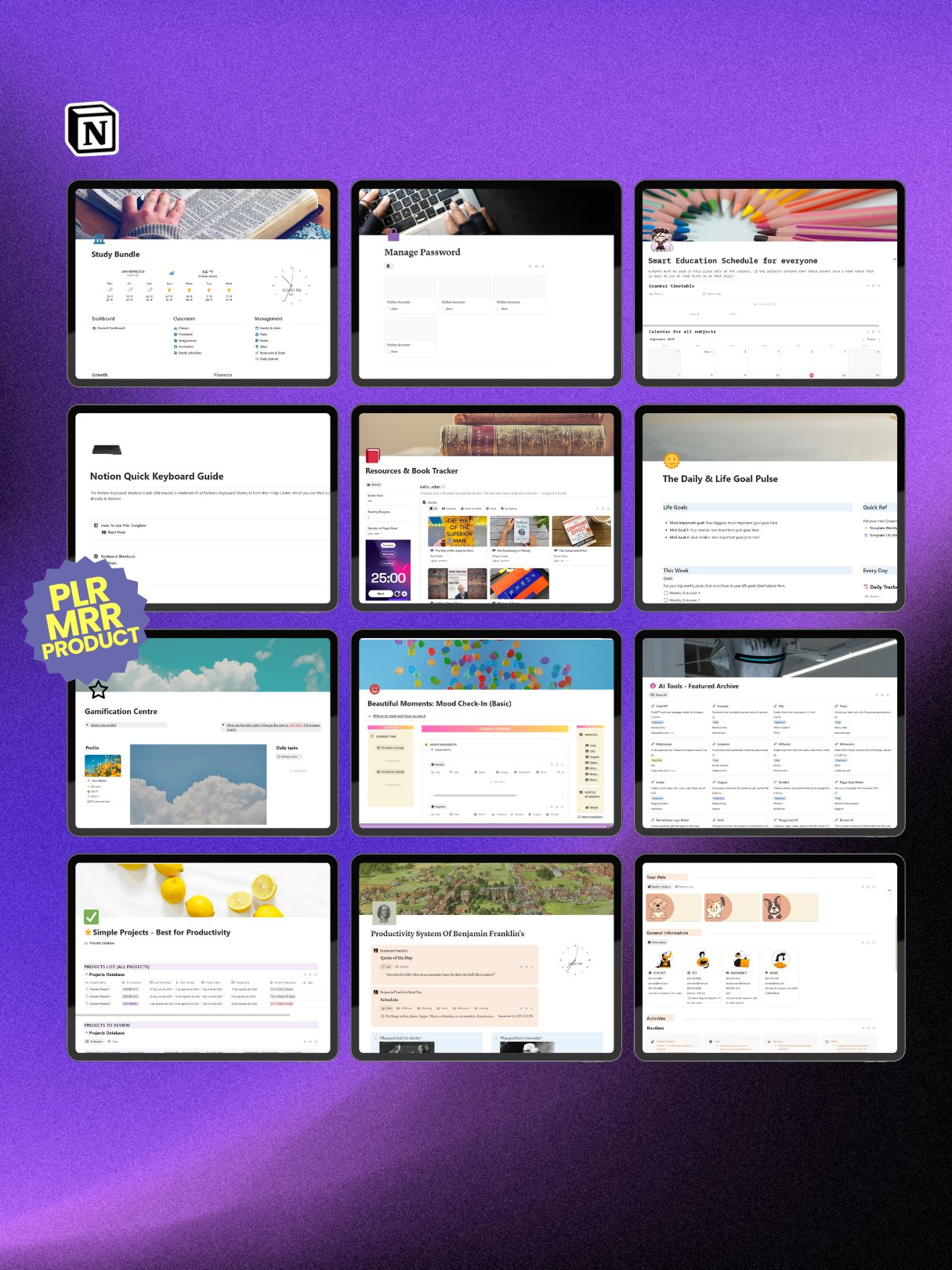 190 Notion PLR Templates & Planners Bundle | PLR Products, Plr Mrr, Master Resell Rights product image (9)