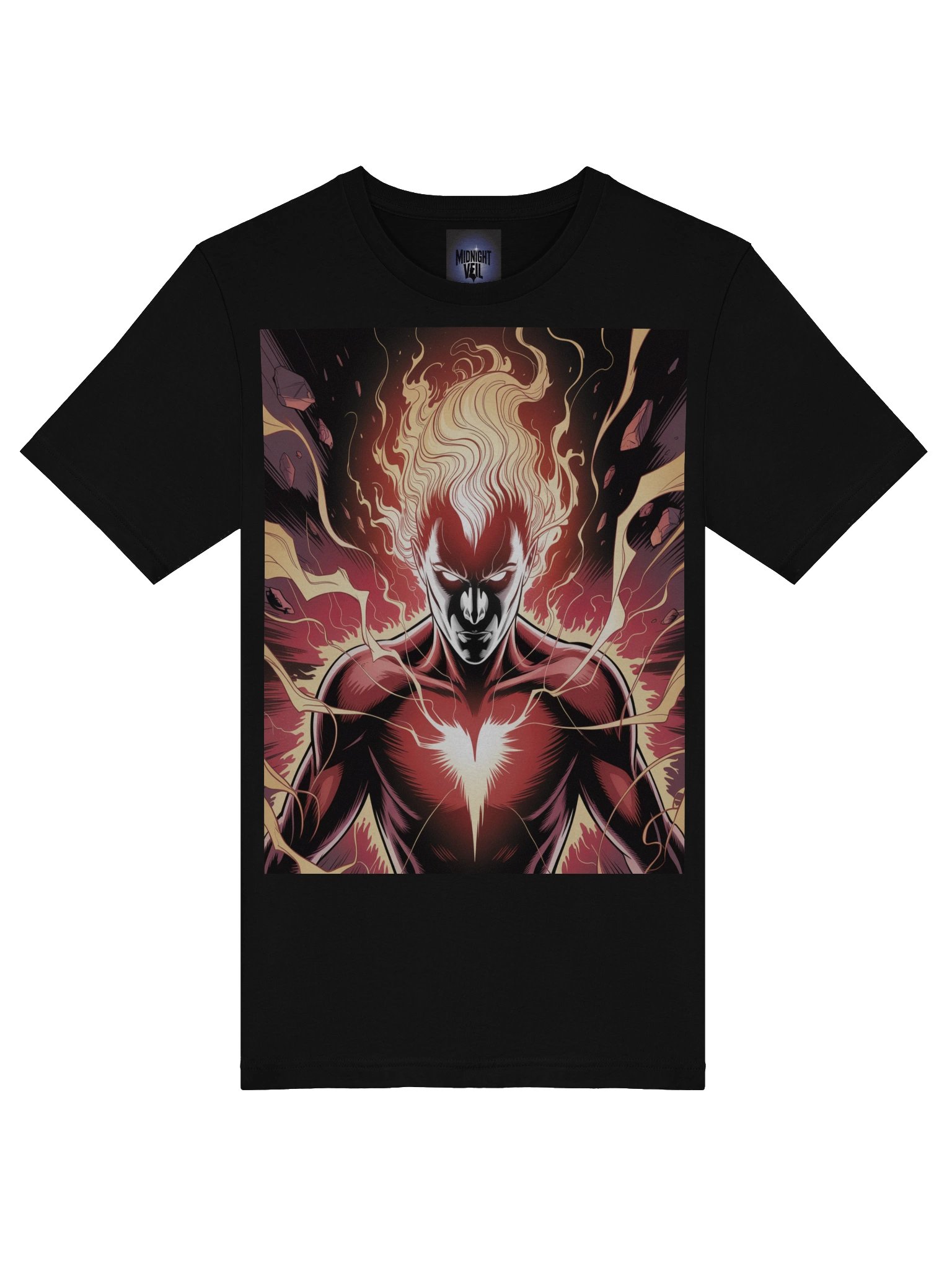 Dark Phoenix Flame Rebirth Supersoft T-Shirt – Cosmic Wing Eclipse product image (7)