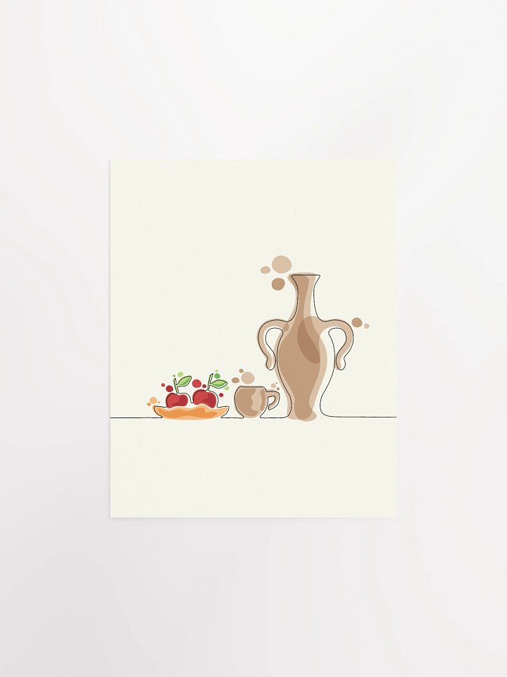 minimalist pottery jar and cup (Poster) product image (1)