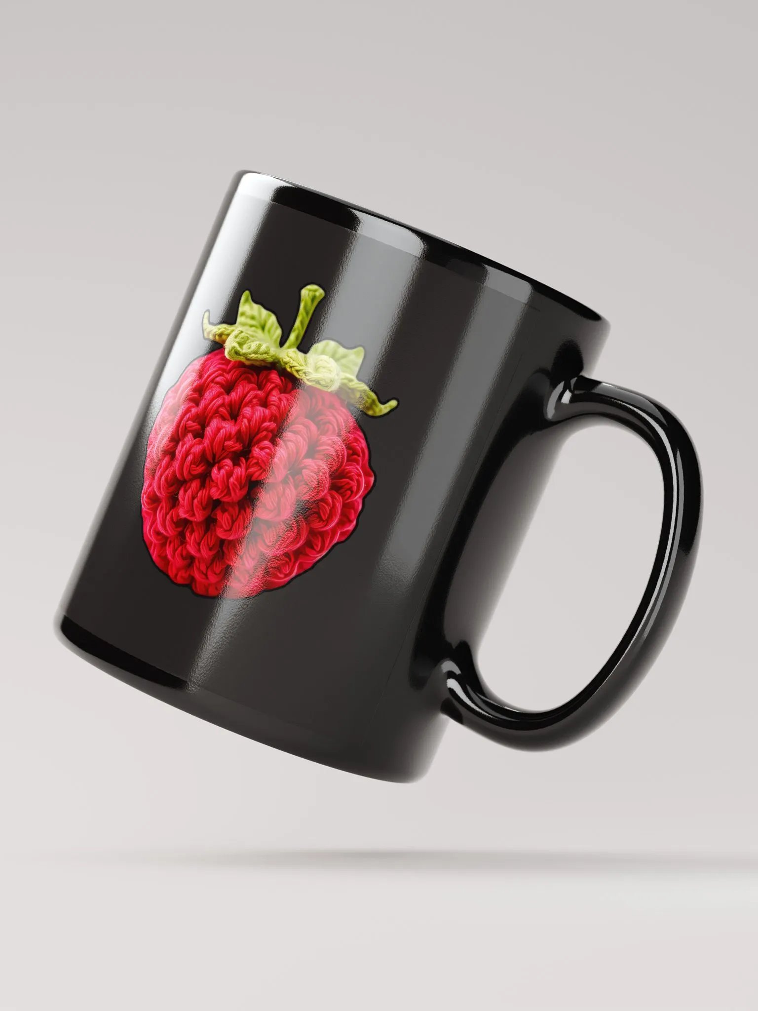 CozyAvocado Black Glossy Raspberry Mug #1 product image (2)