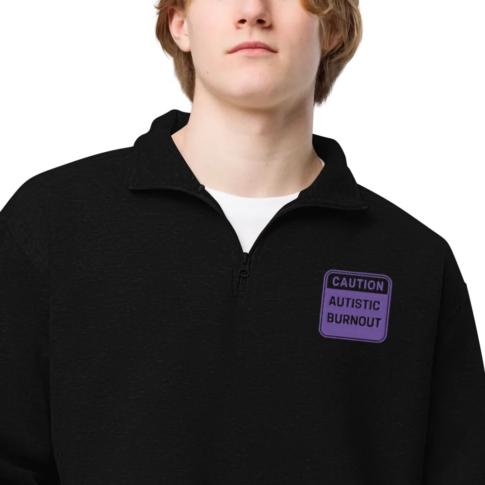 CAUTION: ASD BURNOUT (purple outline) embroidered quarter zip product image (5)